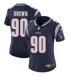Nike Patriots #90 Malcom Brown Navy Blue Team Color Womens Stitched NFL Vapor Untouchable Limited Jersey