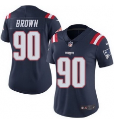 Nike Patriots #90 Malcom Brown Navy Blue Womens Stitched NFL Limited Rush Jersey