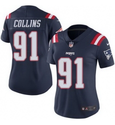 Nike Patriots #91 Jamie Collins Navy Blue Womens Stitched NFL Limited Rush Jersey