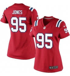 Nike Patriots #95 Chandler Jones Red Alternate Womens Stitched NFL Elite Jersey