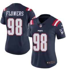 Nike Patriots #98 Trey Flowers Navy Blue Womens Stitched NFL Limited Rush Jersey