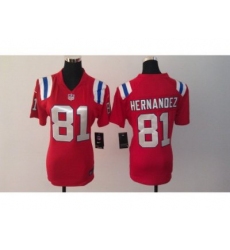 Nike Women New England Patriots #81 Aaron Hernandez red jerseys
