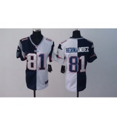 Nike Women New England Patriots #81 Aaron Hernandez white-blue[Elite split]