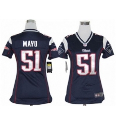Nike Women nfl New England Patriots #51 Jerod Mayo Blue jerseys