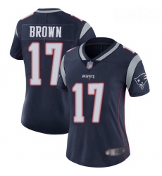 Patriots #17 Antonio Brown Navy Blue Team Color Women Stitched Football Vapor Untouchable Limited Jersey