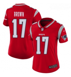 Patriots #17 Antonio Brown Red Women Stitched Football Limited Inverted Legend Jersey