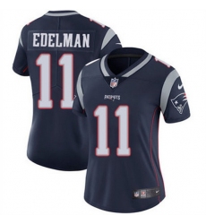Women New England Patriots 11 Julian Edelman Navy Vapor Untouchable Stitched Jersey