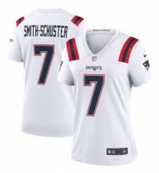 Women New England Patriots 7 JuJu Smith Schuster White Stitched Game Jersey