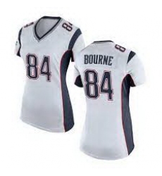 Women New England Patriots Kendrick Bourne #84 White Stitched NFL Jersey