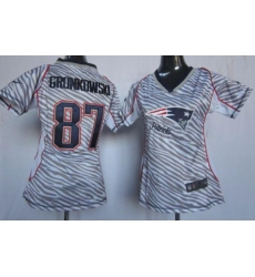 Women New England Patriots Rob Gronkowski Zebra limited Jersey