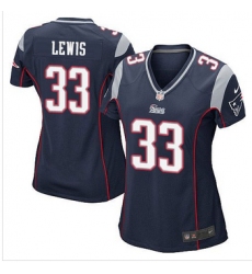 Women New Patriots #33 Dion Lewis Navy Blue Team Color Stitched NFL Elite Jersey