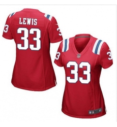 Women New Patriots #33 Dion Lewis Red Alternate Stitched NFL Elite Jersey