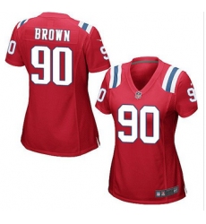 Women New Patriots #90 Malcom Brown Red Alternate Stitched NFL Elite Jersey