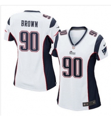 Women New Patriots #90 Malcom Brown White Stitched NFL Elite Jersey