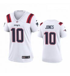 Women Nike New England Patriots Mac Jones White Vapor Limited Jersey