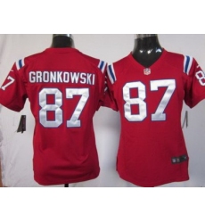 Women Nike New England patriots #87 Gronkowski Red Nike NFL Jerseys