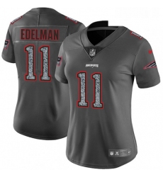 Womens Nike New England Patriots 11 Julian Edelman Gray Static Vapor Untouchable Limited NFL Jersey
