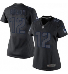 Womens Nike New England Patriots 12 Tom Brady Limited Black Impact NFL Jersey