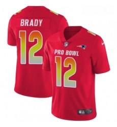 Womens Nike New England Patriots 12 Tom Brady Limited Red 2018 Pro Bowl NFL Jersey