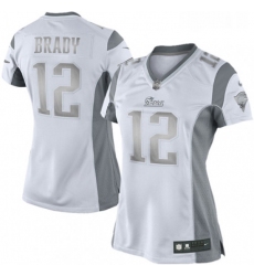 Womens Nike New England Patriots 12 Tom Brady Limited White Platinum NFL Jersey