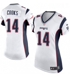 Womens Nike New England Patriots 14 Brandin Cooks Game White NFL Jersey