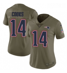Womens Nike New England Patriots 14 Brandin Cooks Limited Olive 2017 Salute to Service NFL Jersey