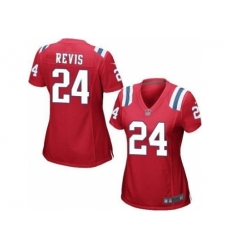 Women's Nike New England Patriots #24 Darrelle Revis Red Alternate Stitched NFL Jersey