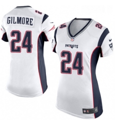 Womens Nike New England Patriots 24 Stephon Gilmore Game White NFL Jersey