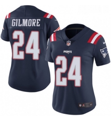 Womens Nike New England Patriots 24 Stephon Gilmore Limited Navy Blue Rush Vapor Untouchable NFL Jersey