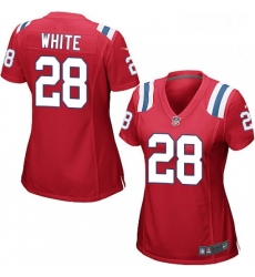 Womens Nike New England Patriots 28 James White Game Red Alternate NFL Jersey