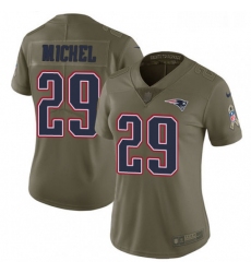 Womens Nike New England Patriots 29 Sony Michel Limited Olive 2017 Salute to Service NFL Jersey