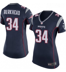 Womens Nike New England Patriots 34 Rex Burkhead Game Navy Blue Team Color NFL Jersey