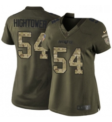 Womens Nike New England Patriots 54 Donta Hightower Elite Green Salute to Service NFL Jersey