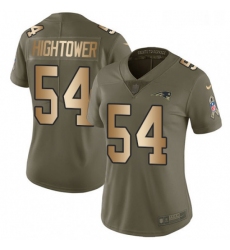 Womens Nike New England Patriots 54 Donta Hightower Limited OliveGold 2017 Salute to Service NFL Jersey
