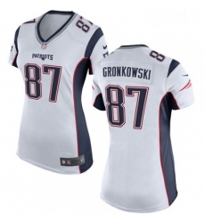 Womens Nike New England Patriots 87 Rob Gronkowski Game White NFL Jersey