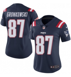 Womens Nike New England Patriots 87 Rob Gronkowski Limited Navy Blue Rush Vapor Untouchable NFL Jersey