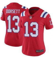 Womens Nike Patriots #13 Phillip Dorsett Red Alternate  Stitched NFL Vapor Untouchable Limited Jersey