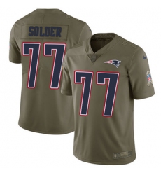 Nike Patriots #77 Nate Solder Olive Youth Stitched NFL Limited 2017 Salute to Service Jersey
