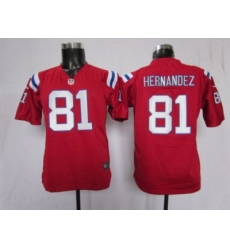 Nike Youth NFL New England Patriots #81 Aaron Hernandez red jerseys