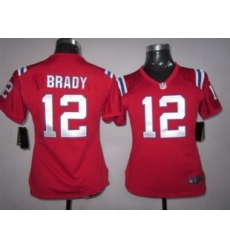 Nike Youth New England Patriots #12 Brady Red Jersey