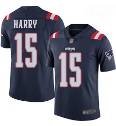 Patriots #15 N 27Keal Harry Navy Blue Youth Stitched Football Limited Rush Jersey