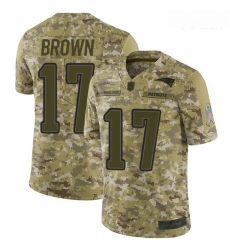 Patriots #17 Antonio Brown Camo Youth Stitched Football Limited 2018 Salute to Service Jersey