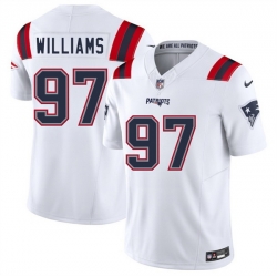 Youth New England Patriots 97 Milton Williams White 2025 F U S E Vapor Limited Stitched Football Jersey