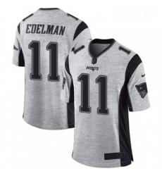 Youth Nike New England Patriots 11 Julian Edelman Limited Gray Gridiron II NFL Jersey