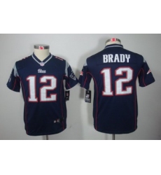 Youth Nike New England Patriots 12# Brady Blue Color[Youth Limited Jerseys]