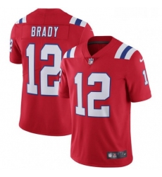 Youth Nike New England Patriots 12 Tom Brady Red Alternate Vapor Untouchable Limited Player NFL Jersey