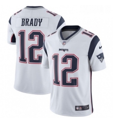Youth Nike New England Patriots 12 Tom Brady White Vapor Untouchable Limited Player NFL Jersey
