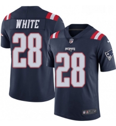 Youth Nike New England Patriots 28 James White Limited Navy Blue Rush Vapor Untouchable NFL Jersey