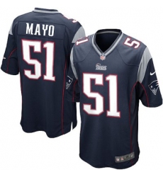 Youth Nike New England Patriots 51# Jerod Mayo Navy Blue Color Jersey(S-XL)