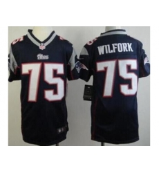 Youth Nike New England Patriots #75 Vince Wilfork Navy Blue Team Color Stitched NFL Jersey